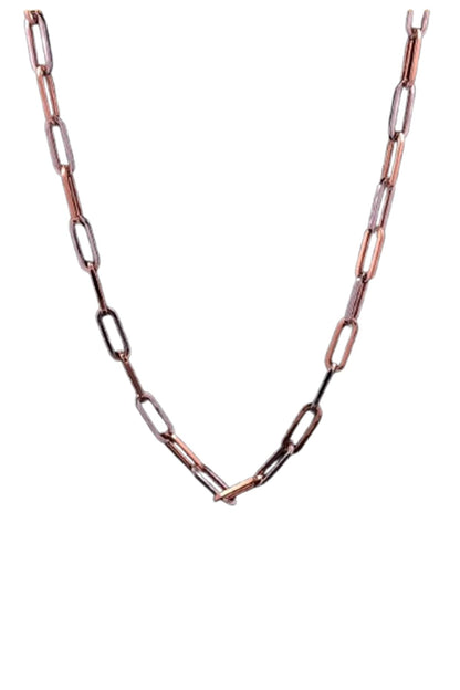 18kt Two Tone Finish Paper-Link Chain Necklace