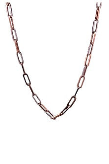 18kt Two Tone Finish Paper-Link Chain Necklace