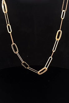 18kt Yellow Gold Finish Paper-Clip Link Chain Necklace