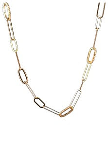 18kt Yellow Gold Finish Paper-Clip Link Chain Necklace