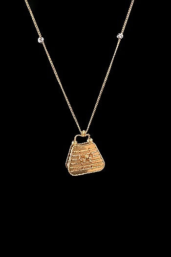 18kt Rose Gold Finish Diamond Handbag Charm Pendant Necklace