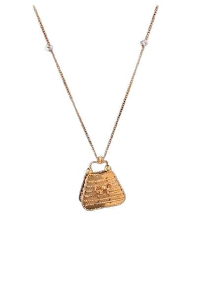 18kt Rose Gold Finish Diamond Handbag Charm Pendant Necklace