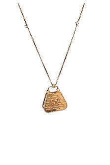 18kt Rose Gold Finish Diamond Handbag Charm Pendant Necklace