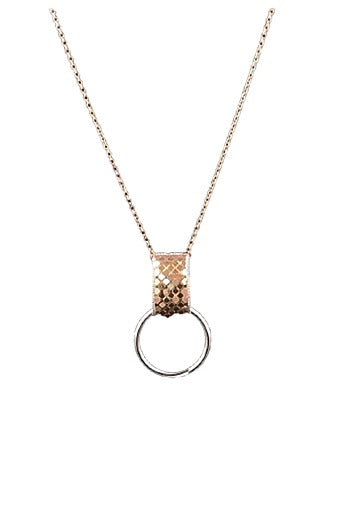 18kt Two-Tone Finish Layered Mesh Three-Disc Lariat Necklace