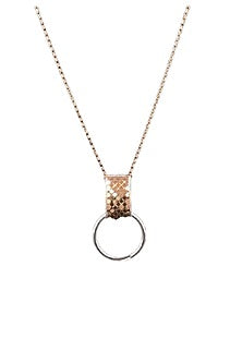 18kt Two-Tone Finish Layered Mesh Three-Disc Lariat Necklace