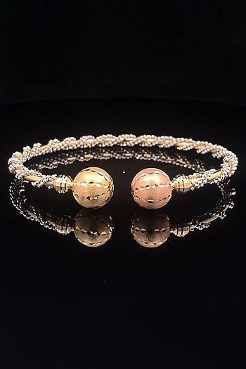 18kt Two-Tone Finish Twisted-Rope Bangle