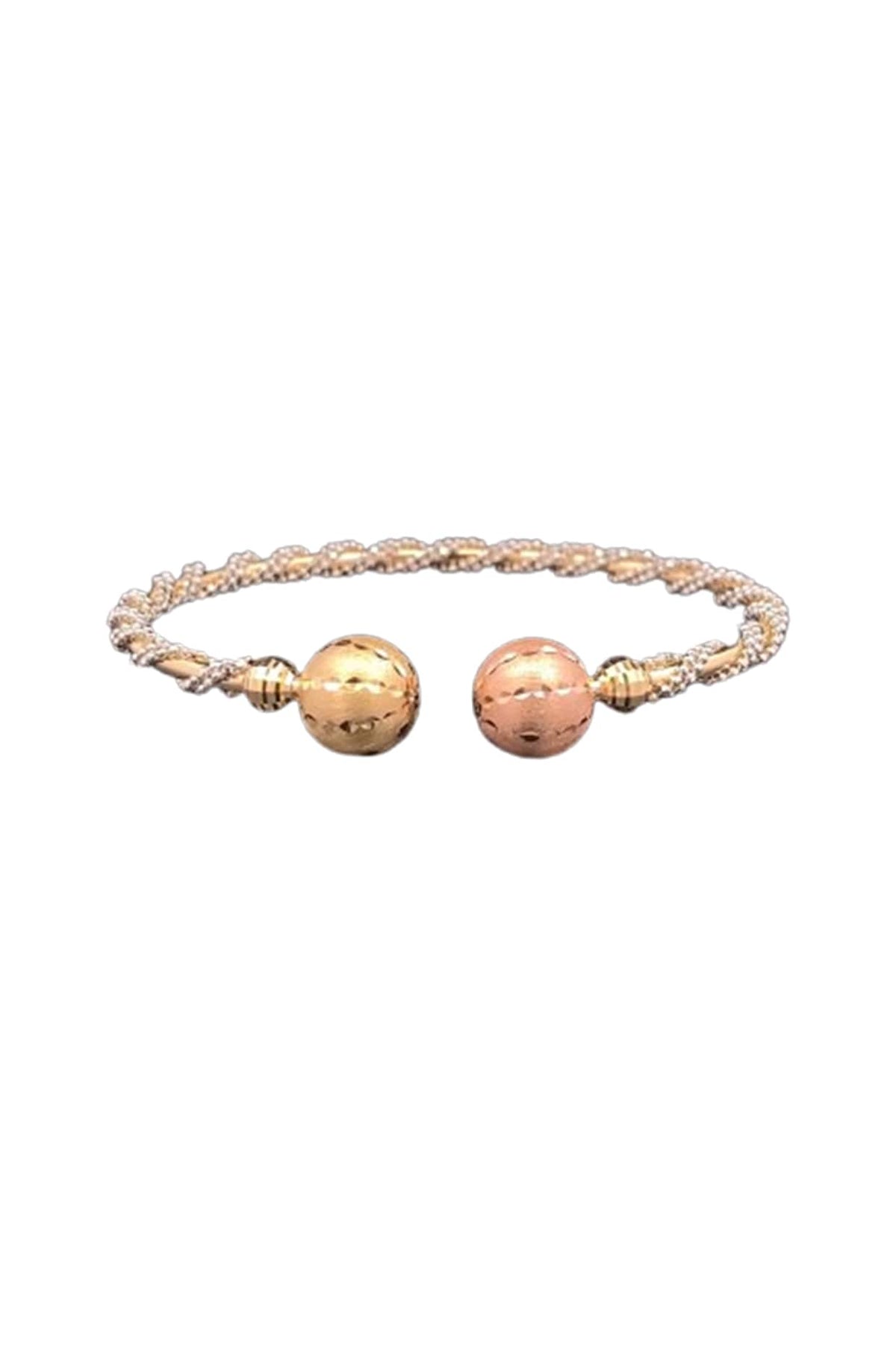 18kt Two-Tone Finish Twisted-Rope Bangle