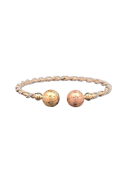 18kt Two-Tone Finish Twisted-Rope Bangle