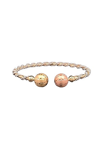 18kt Two-Tone Finish Twisted-Rope Bangle