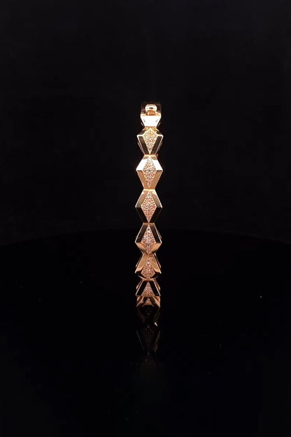 18kt Rose Gold Finish Pyramid-Shaped Spike Bangle