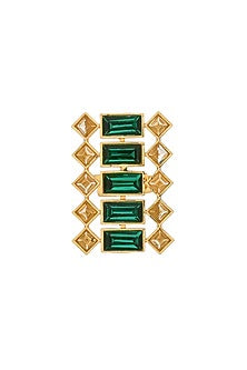 Gold Plated Ring With Green Swarovskis