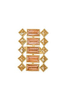 Gold Plated Light Pink Swarovski Ring
