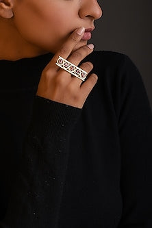 Gold Plated Blood Red Swarovski Ring