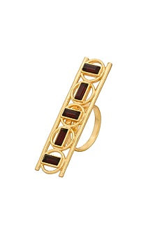 Gold Plated Blood Red Swarovski Ring