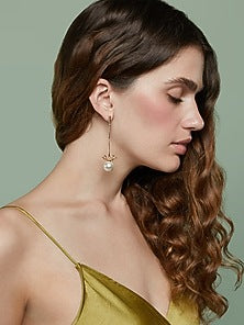 Gold Plated Lampadaire Earrings