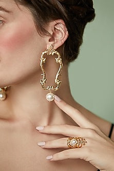 Gold Plated Versailles Pearl Earrings