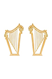 Gold Plated Harp Earrings