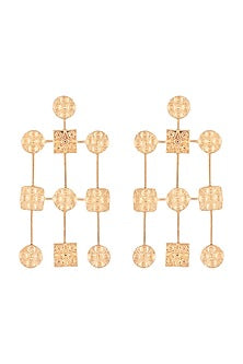 Gold Finish Handcrafted Long Earrings