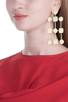 Gold Finish Handcrafted Long Earrings