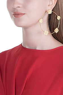 Gold Finish Handcrafted Hoop Earrings