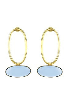 Gold Finish Hoop Earrings In Brass