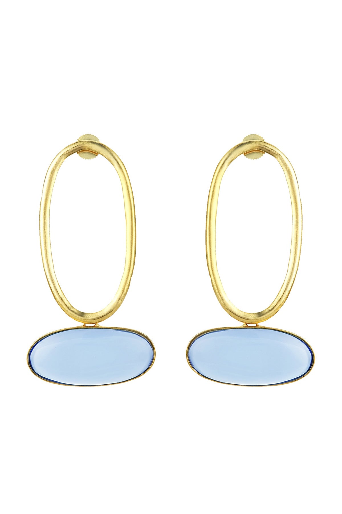 Gold Finish Hoop Earrings In Brass