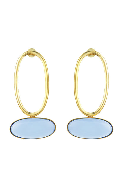 Gold Finish Hoop Earrings In Brass