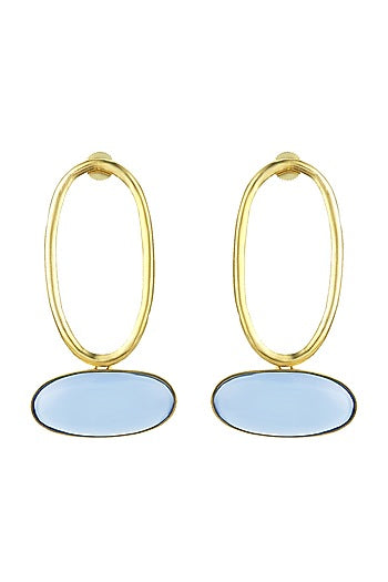Gold Finish Hoop Earrings In Brass