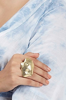 Gold Finish Ring In Brass