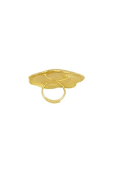 Gold Finish Ring In Brass