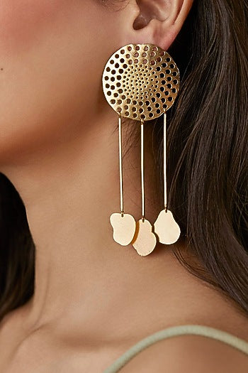 Gold Plated Handcrafted Dangler Earrings