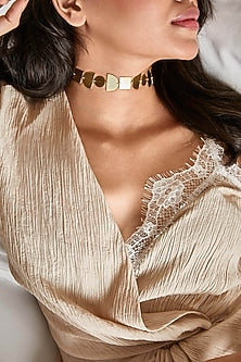 Matte Gold Plated Choker Necklace