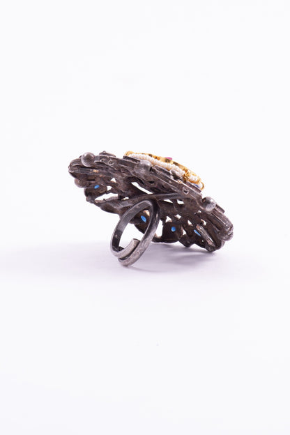 Jadau Kundan Bird Motif Ring 