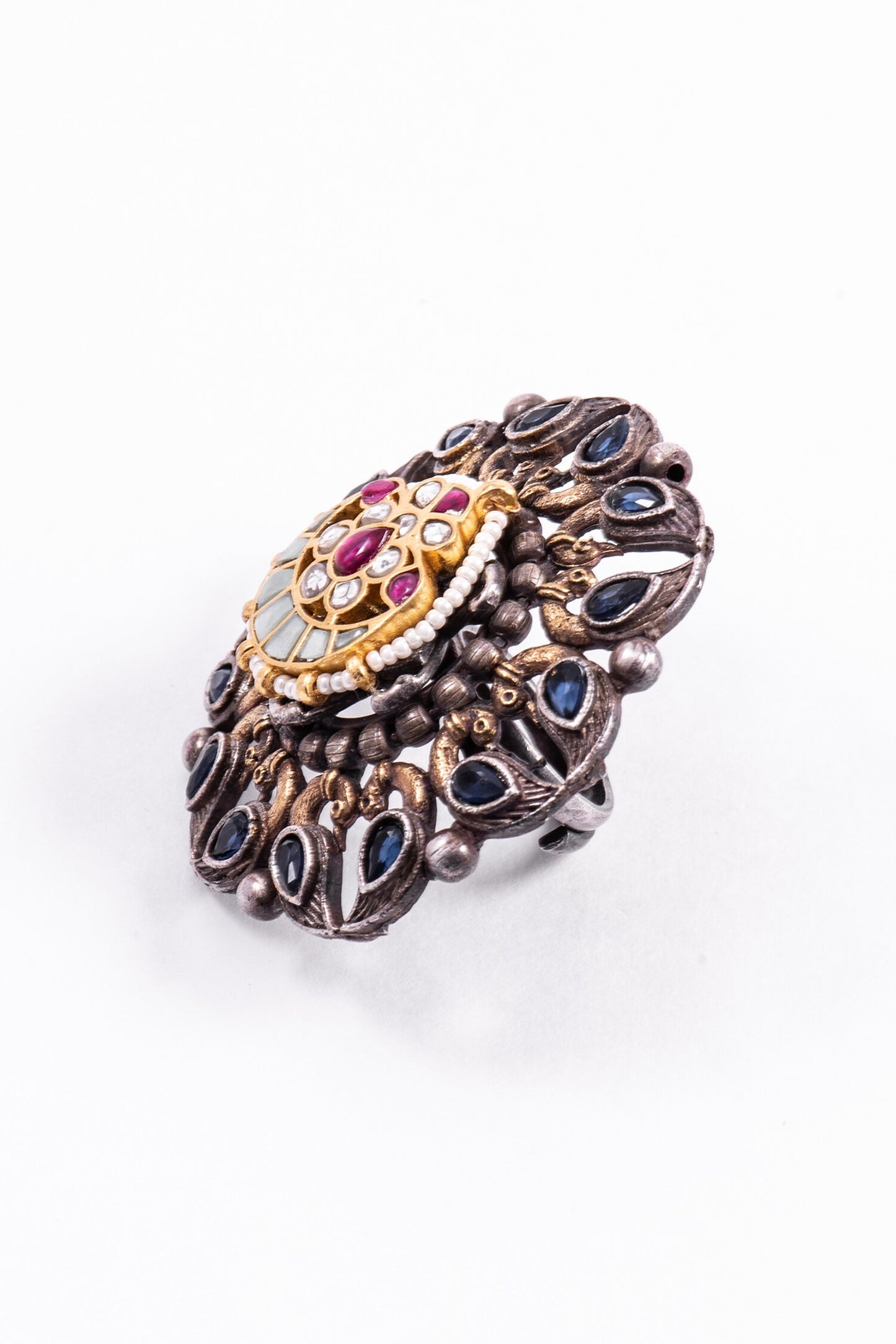 Jadau Kundan Bird Motif Ring 