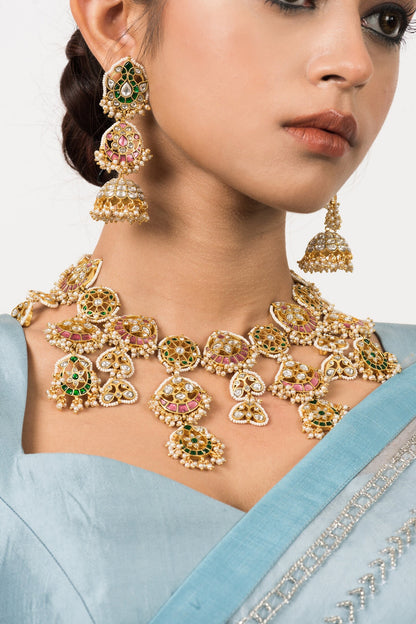 Vintage Jadau Kundan Necklace Set 