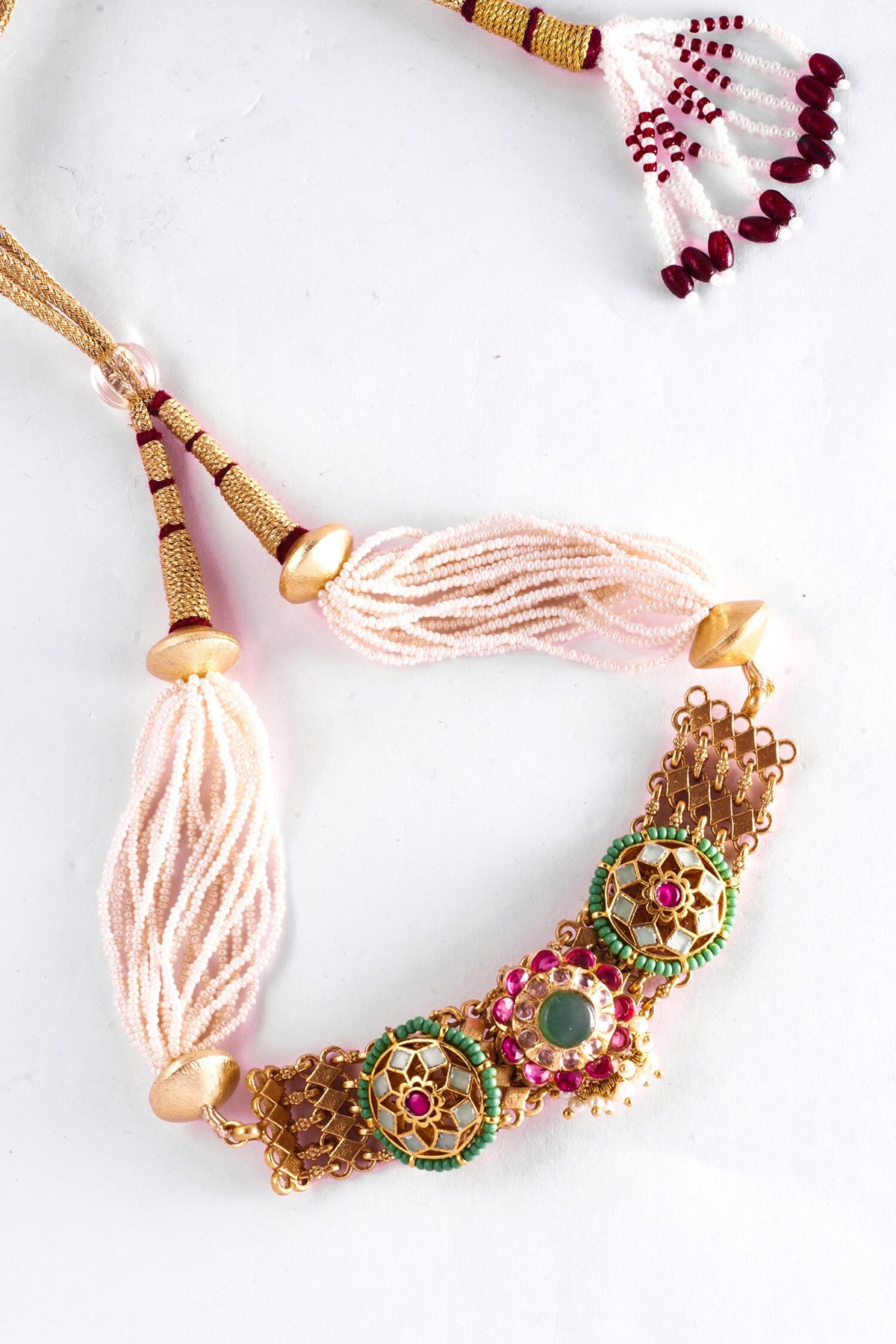 Kundan Embellished Handmade Necklace Set 