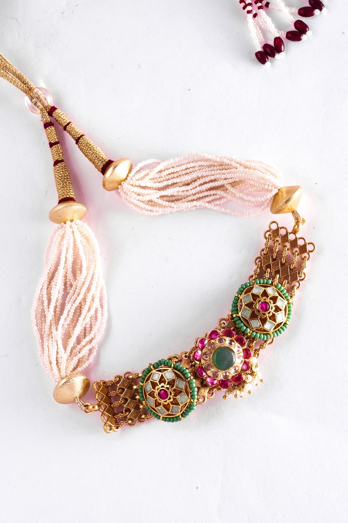Kundan Embellished Handmade Necklace Set 