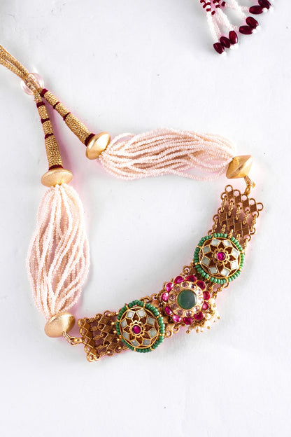 Kundan Embellished Handmade Necklace Set 