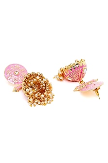 Two Tone Finish Pearl Jhumka Earrings