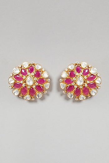 Gold Plated Handcrafted Earrings In Sterling Silver