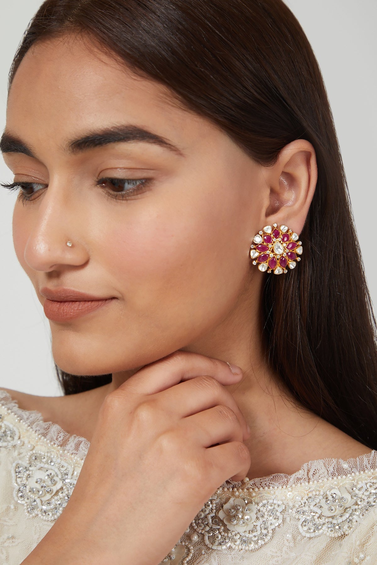 Gold Plated Handcrafted Earrings In Sterling Silver