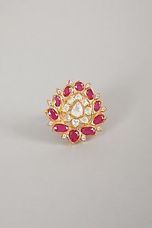 Gold Plated Handcrafted Ring In Sterling Silver