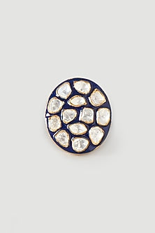 Gold Finish Handcrafted Ring In Sterling Silver