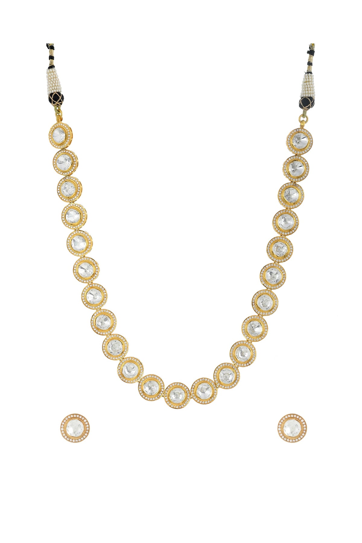 Gold Plated Handcrafted Necklace Set In Sterling Silver