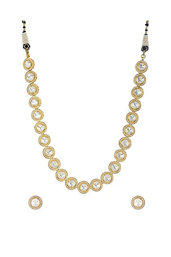 Gold Plated Handcrafted Necklace Set In Sterling Silver