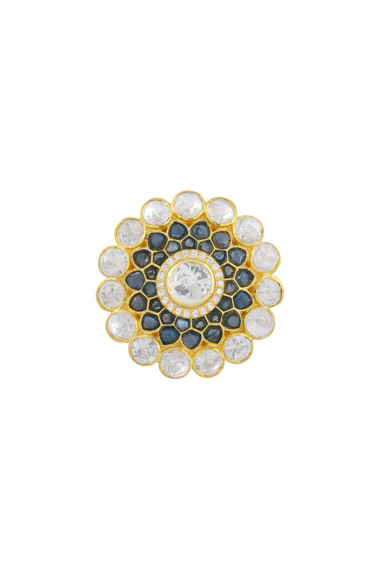 Gold Plated Handcrafted Ring In Sterling Silver
