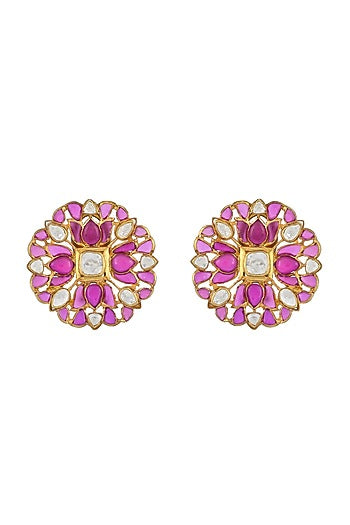 Gold Plated Handcrafted Earrings In Sterling Silver