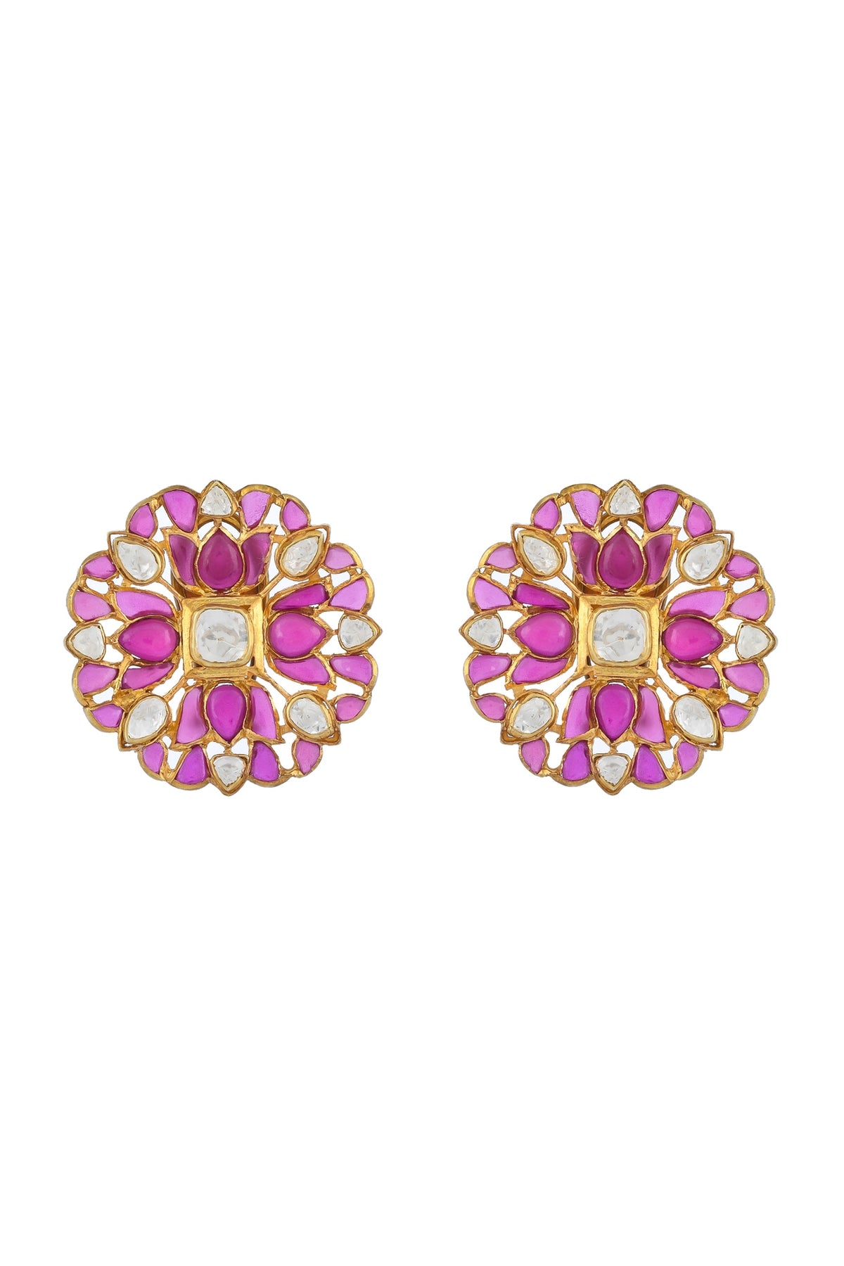 Gold Plated Handcrafted Earrings In Sterling Silver