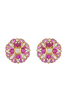 Gold Plated Handcrafted Earrings In Sterling Silver