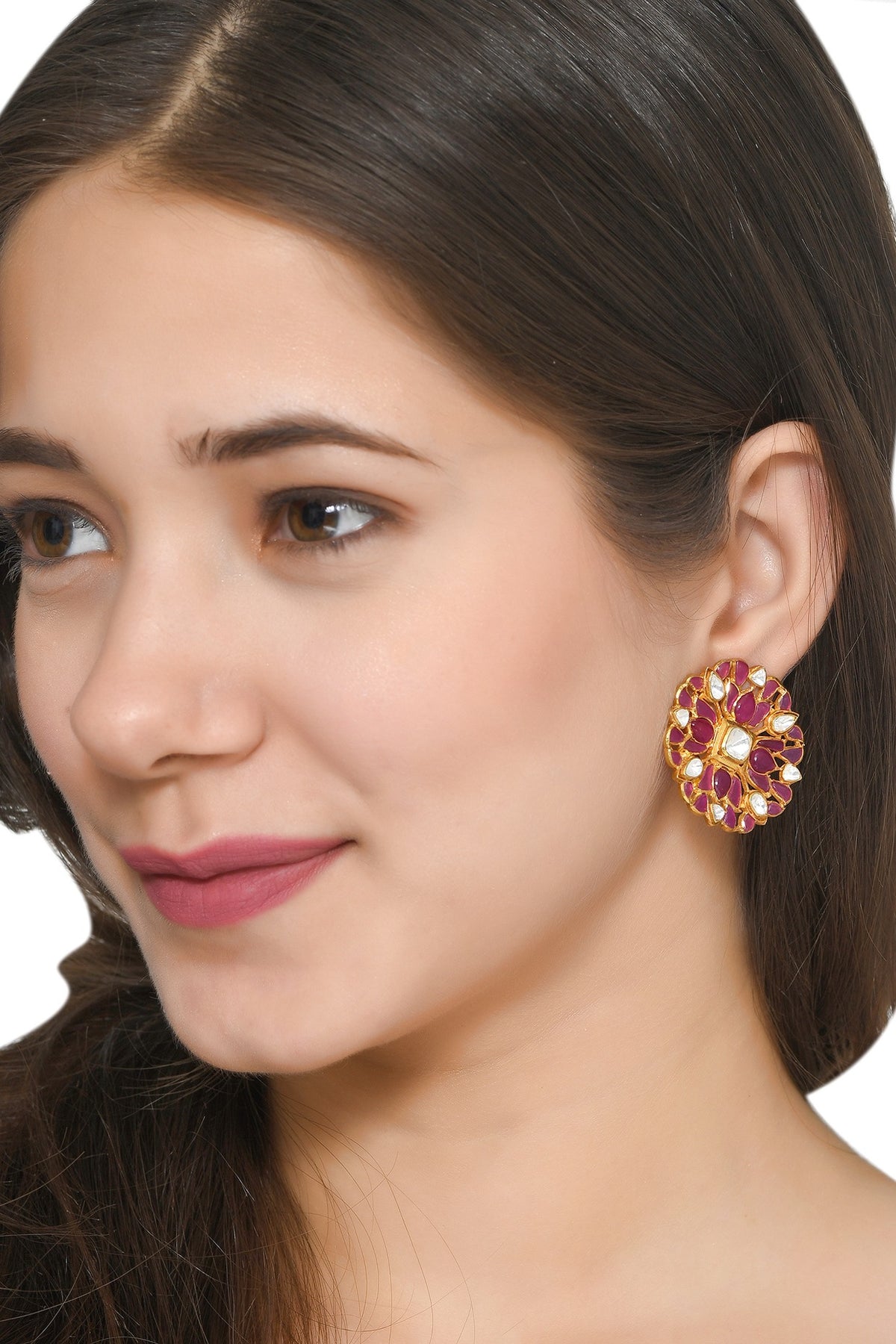 Gold Plated Handcrafted Earrings In Sterling Silver